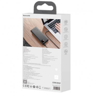 Батарея универсальная Baseus Adaman Metal 20000mAh, PD/65W, QC/3.0, +cable USB to Type-C (PPIMDA-D01 / P10021506112-01)-17-изображение