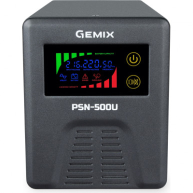 Источник бесперебойного питания Gemix PSN-500U (PSN500U)-5-изображение