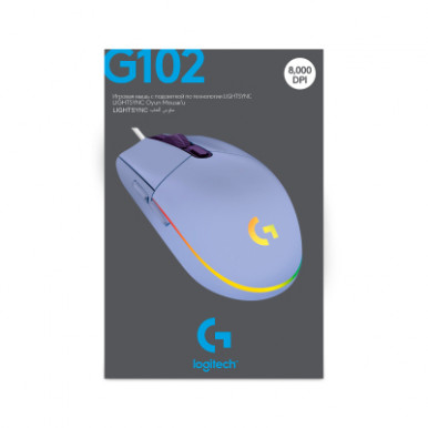 Мишка Logitech G102 Lightsync Lilac (910-005854)-11-зображення