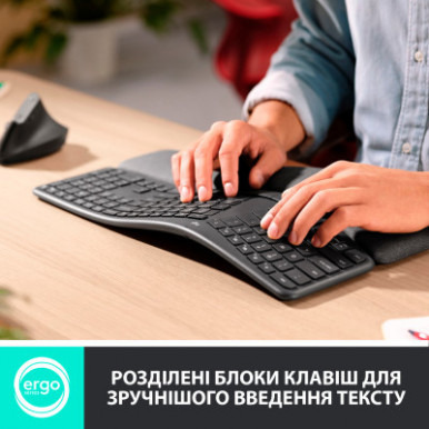Клавиатура Logitech ERGO K860 Bluetooth/Wireless UA Black (920-010108)-17-изображение