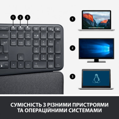 Клавиатура Logitech ERGO K860 Bluetooth/Wireless UA Black (920-010108)-23-изображение