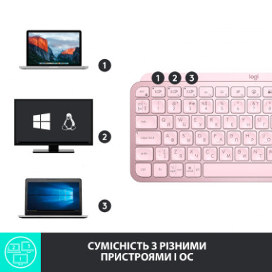 Клавіатура Logitech MX Keys Mini Wireless Illuminated UA Rose (920-010500)-17-зображення