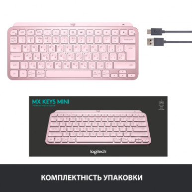 Клавіатура Logitech MX Keys Mini Wireless Illuminated UA Rose (920-010500)-19-зображення