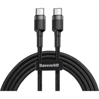 Дата кабель USB-C to USB-C 1.0m 3A 60W Cafule Black Baseus (CATKLF-GG1)-4-зображення
