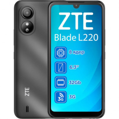 Смартфон ZTE Blade L220 1/32GB Black-5-зображення