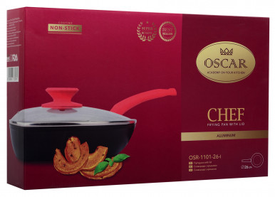 Сковорода OSCAR CHEF 28см з кришкою OSR-1101-28-l-18-изображение