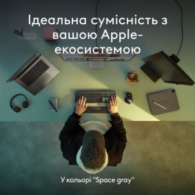 Клавіатура Logitech MX Keys S для MAC Bluetooth/Wireless UA Space Grey (920-011637)-12-зображення