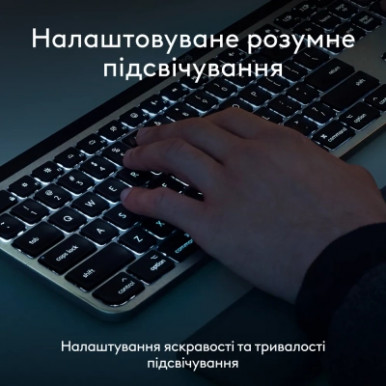 Клавіатура Logitech MX Keys S для MAC Bluetooth/Wireless UA Space Grey (920-011637)-18-зображення