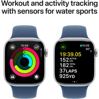 Смарт-годинник Apple Watch Series 10 GPS 42mm Silver Aluminium Case with Denim Sport Band - S/M (MWWA3QH/A)-12-зображення