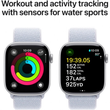 Смарт-годинник Apple Watch Series 10 GPS 42mm Silver Aluminium Case with Blue Cloud Sport Loop (MWWD3QH/A)-12-зображення