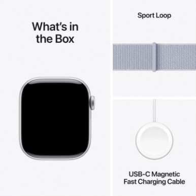 Смарт-годинник Apple Watch Series 10 GPS 42mm Silver Aluminium Case with Blue Cloud Sport Loop (MWWD3QH/A)-17-зображення