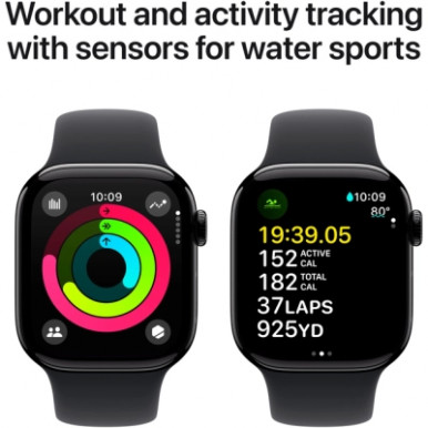 Смарт-годинник Apple Watch Series 10 GPS 42mm Jet Black Aluminium Case with Black Sport Band - S/M (MWWE3QH/A)-12-зображення