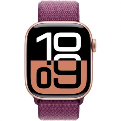 Смарт-часы Apple Watch Series 10 GPS 42mm Rose Gold Aluminium Case with Plum Sport Loop (MWWK3QH/A)-10-изображение