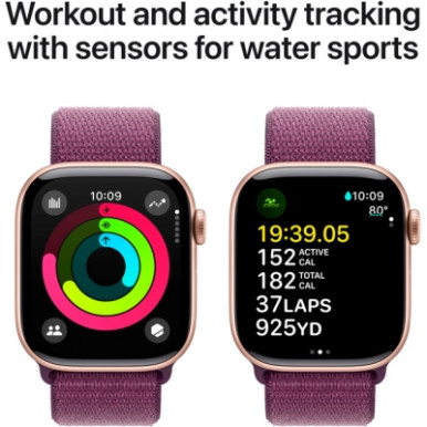 Смарт-годинник Apple Watch Series 10 GPS 42mm Rose Gold Aluminium Case with Plum Sport Loop (MWWK3QH/A)-12-зображення