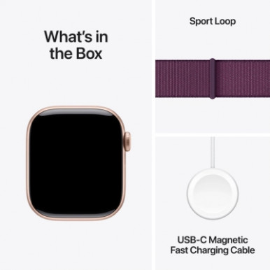 Смарт-часы Apple Watch Series 10 GPS 42mm Rose Gold Aluminium Case with Plum Sport Loop (MWWK3QH/A)-17-изображение