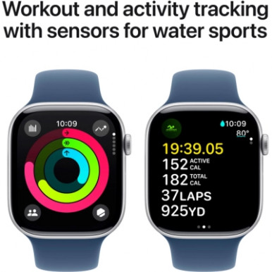 Смарт-годинник Apple Watch Series 10 GPS 46mm Silver Aluminium Case with Denim Sport Band - S/M (MWWL3QH/A)-12-зображення