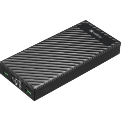 Батарея універсальна Sandberg 30000mAh, PD/100W, QC/3.0, UPS mode, +2*cable 100W (420-87)-4-зображення