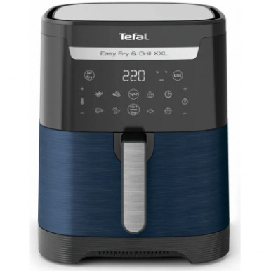 Мультипечь Tefal EasyFry&Grill XXL, 1830Вт, чаша-6.5л, сенсорное управл., 8 програм, пластик, серо-синий-12-изображение