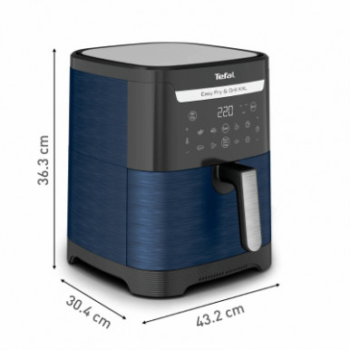 Мультипечь Tefal EasyFry&Grill XXL, 1830Вт, чаша-6.5л, сенсорное управл., 8 програм, пластик, серо-синий-18-изображение