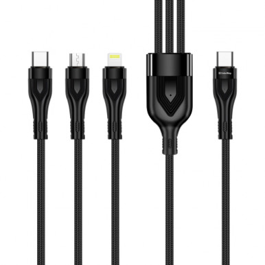 Дата кабель USB 2.0 AM to Lightning + Micro 5P + Type-C 1.2m 3.0A (PD60W data) Black ColorWay (CW-CBPDU3060-BK)-15-зображення