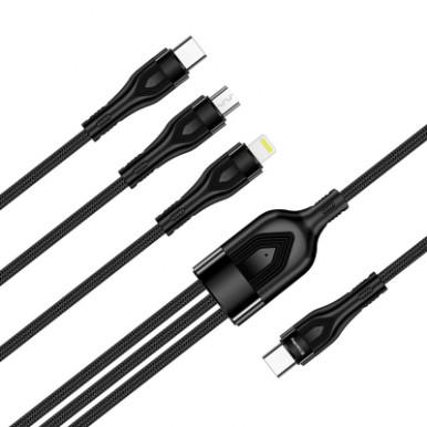 Дата кабель USB 2.0 AM to Lightning + Micro 5P + Type-C 1.2m 3.0A (PD60W data) Black ColorWay (CW-CBPDU3060-BK)-16-зображення