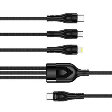 Дата кабель USB 2.0 AM to Lightning + Micro 5P + Type-C 1.2m 3.0A (PD60W data) Black ColorWay (CW-CBPDU3060-BK)-17-зображення