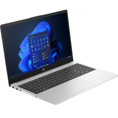 Ноутбук HP 250-G10 15.6" FHD IPS AG, Intel i7-1355U, 32GB, F1024GB, UMA, DOS, сріблястий-8-зображення