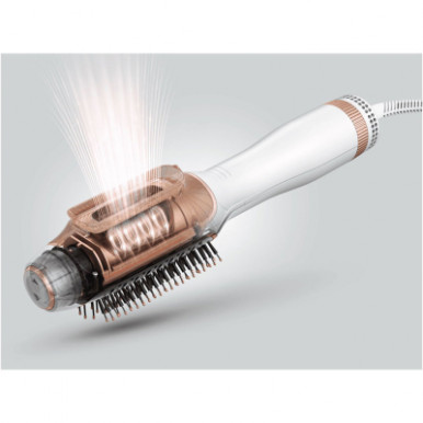 Фен-щітка Rowenta Reverso Dry&Brush 2в1, 1200Вт, 3 режими, іоніз-я, хол. обдув, насадок-2, кераміка, біло-золотистий-14-зображення