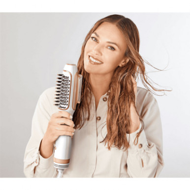 Фен-щітка Rowenta Reverso Dry&Brush 2в1, 1200Вт, 3 режими, іоніз-я, хол. обдув, насадок-2, кераміка, біло-золотистий-16-зображення