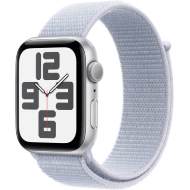 Смарт-годинник Apple Watch SE 2024 GPS 44mm Silver Aluminium Case with Blue Cloud Sport Loop (MXET3QH/A)-7-зображення