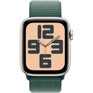 Смарт-годинник Apple Watch SE 2024 GPS 44mm Starlight Aluminium Case with Lake Green Sport Loop (MXEW3QH/A)-8-зображення