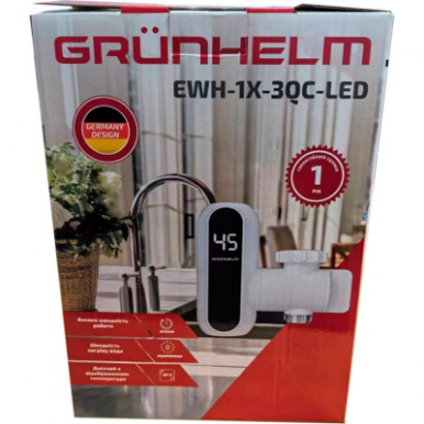 Проточний водонагрівач Grunhelm EWH-1X-3QC-LED-6-зображення