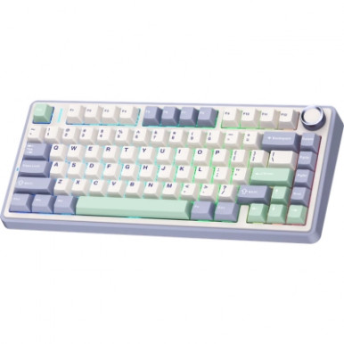 Клавіатура Aula F75 Gasket Greywood V3 switch Hot-Swap PBT Wireless/Bluetooth/USB White (6948391208640)-9-зображення