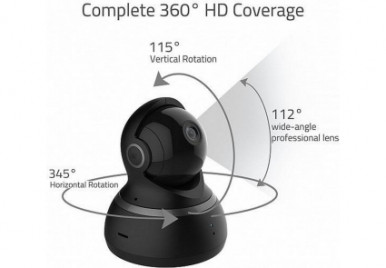 IP-камера YI Dome Camera 360° (1080P) (Международная версия) Black (YI-93006)-2-зображення