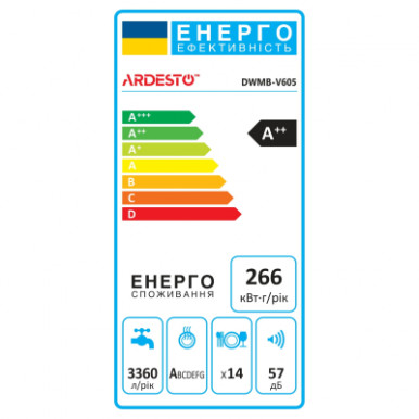 Посудомийна машина Ardesto DWMB-V605-3-зображення
