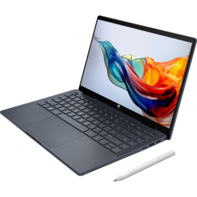 Ноутбук HP Pavilion x360 14-ek2001ua 14" FHD IPS Touch, Intel 7-150U, 16GB, F1024GB, UMA, DOS, синій-10-зображення