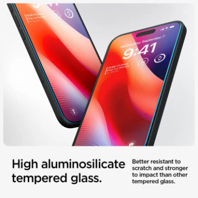 Скло захисне Spigen iPhone 16/15 Glas tR SLIM HD (1 Pack) (AGL06910)-8-зображення