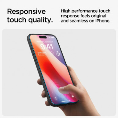 Скло захисне Spigen iPhone 16/15 Glas tR SLIM HD (1 Pack) (AGL06910)-11-зображення