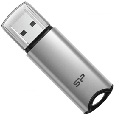 USB флеш накопитель Silicon Power 64 GB Silicon M02 Aluminum Silver USB 3.2 (SP064GBUF3M02V1S)-2-изображение