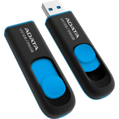 USB флеш накопитель ADATA 256GB UV128 Black/Blue USB 3.2 (AUV128-256G-RBE)-6-изображение