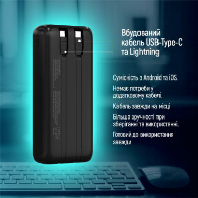 Батарея універсальна ColorWay 20 000 mAh EnergyPlus PD/18W, QC3.0/22.5W, Black (CW-PB200LPB4BK-PDD)-15-зображення