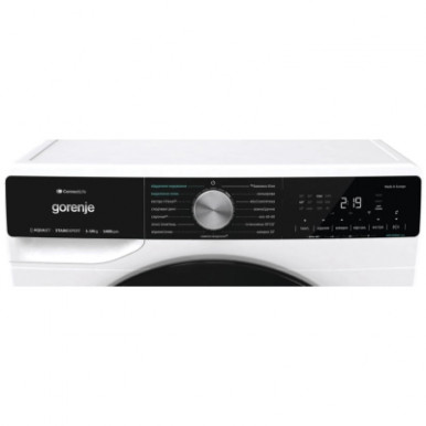 Пральна машина Gorenje фронтальна, 10кг, 1400, A+++, 60см, дисплей, інвертор, пара, Wi-Fi, підсвітка барабану, білий-15-зображення