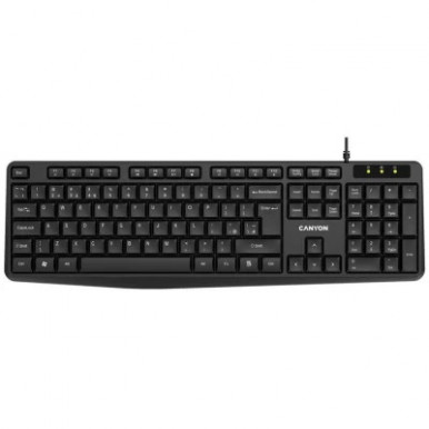 Клавіатура Canyon KB-1 Water resistant USB UA Black (CNE-CKEY01)-2-зображення