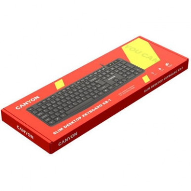 Клавіатура Canyon KB-1 Water resistant USB UA Black (CNE-CKEY01)-3-зображення