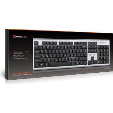 Клавіатура REAL-EL 507 Standard USB Silver-13-зображення