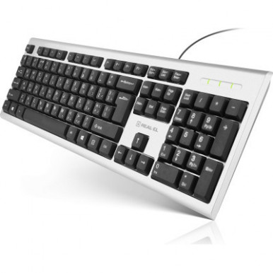 Клавіатура REAL-EL 507 Standard USB Silver-20-зображення