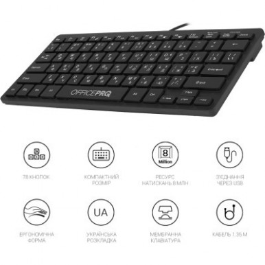 Клавіатура OfficePro SK240 USB Black (SK240)-15-зображення