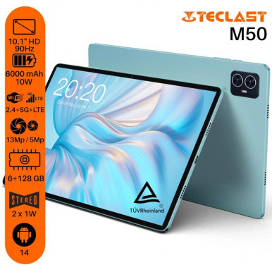 Планшет Teclast M50 10.1" 6ГБ, 128ГБ, LTE, 6000мА•ч, Android, голубой-9-изображение