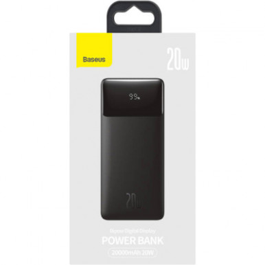 Батарея універсальна Baseus Bipow Digital Display 20000mAh 20W, Black (PPDML-M01) (PPBD050501)-14-зображення