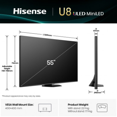 Телевізор HISENSE 55U8KQ-50-зображення